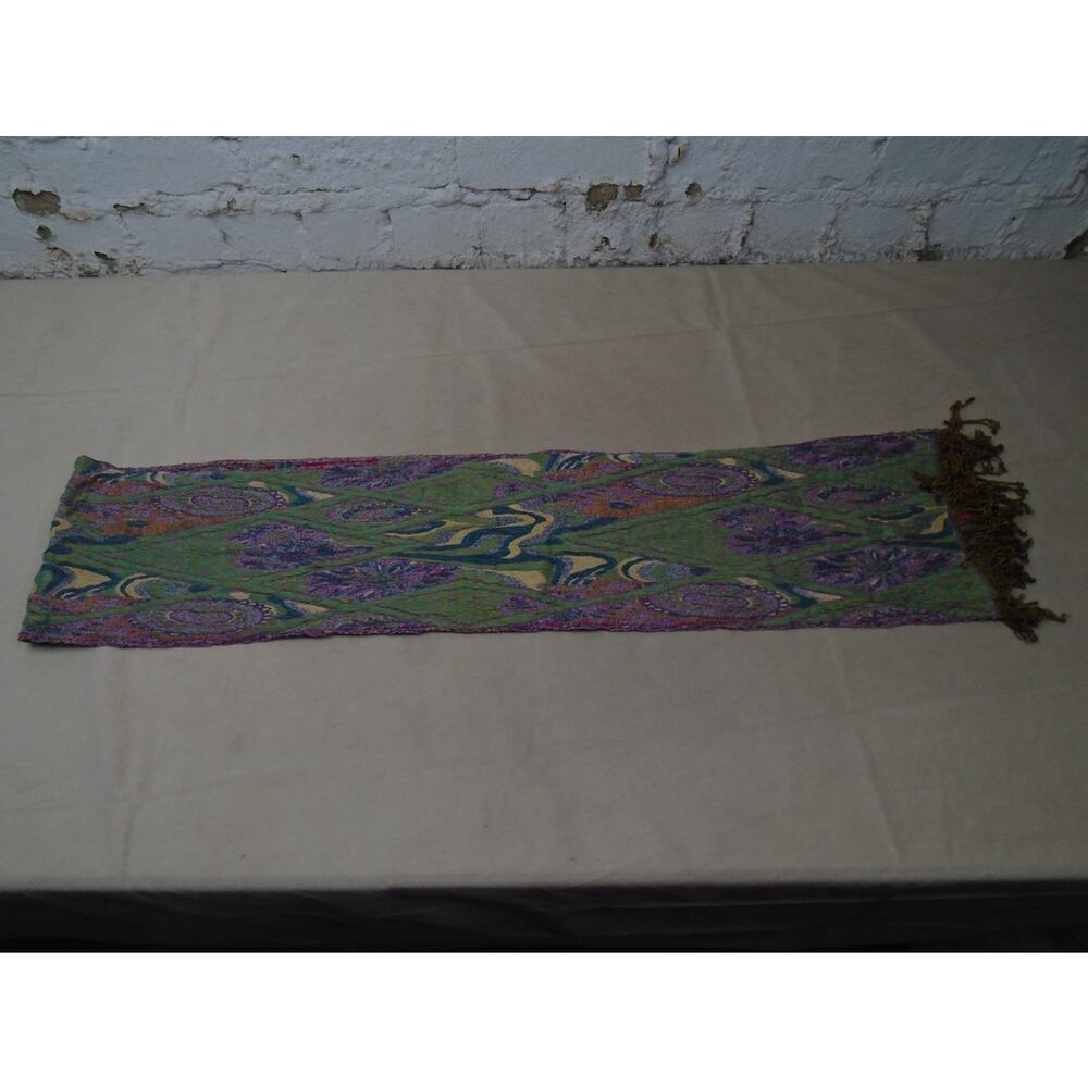 Boho Zig Zag Chevron Woven Wrap Scarf Multicolor Fringe Tolani One Size